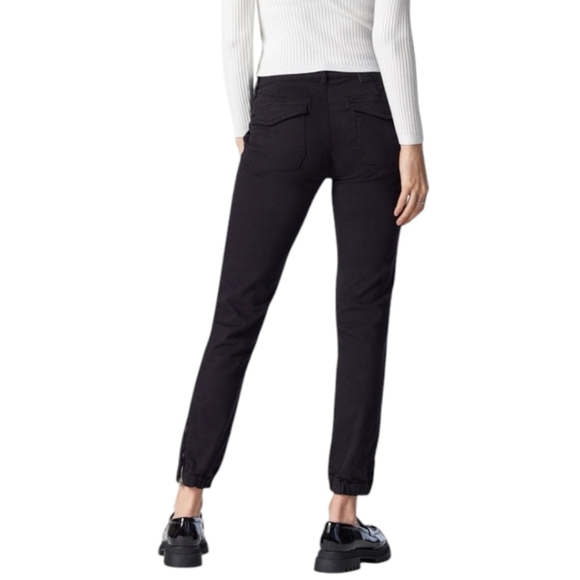 Mavi Ivy Slim Cargo Pants Grunge Y2K 00s Womens 29 Mid-Rise Black Twill Cotton - Picture 3 of 16